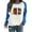 Blue, variant on WXLWZYWL Trendy Sweatshirts For Women 2023 Women Long Sleeves Casual Valentine'S Day Printing Round Neck Sweatshirt Crewneck Pullover Tunic Tops
