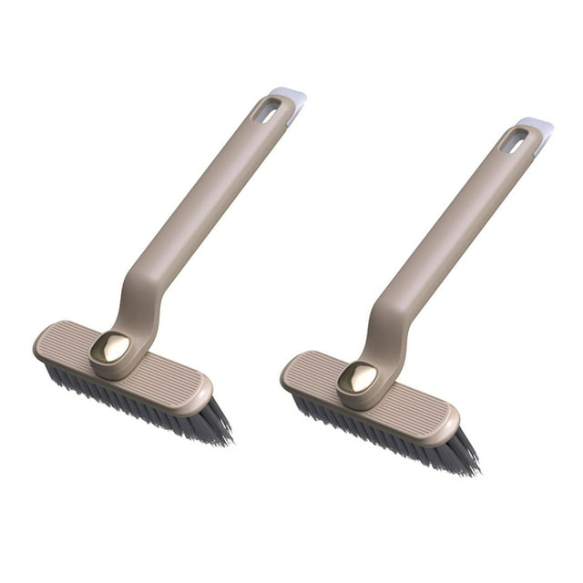 Bathroom Floor Tile,Soft Bristle Brush Multifunctional Rotating Crevice Cleaning Brush Bristles Two-In-One Bathroom Tile No Dead Corner Floor Brush 2Pc Crevice Cleaning Brush