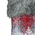 thumbnail image 3 of 18-Inch Red and White Plaid Faux Fur Christmas Stocking with Snowflake, 3 of 3