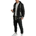 thumbnail image 4 of DHFJKG Mens Tracksuit 2 Piece Set Hoodie Button Front Baseball Jacket With Drawstring Ankle-Tied Pants Athleisure Sportswear Versatile Outfit, 4 of 7