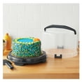 Mainstays Round Plastic Cake and Cupcake Carrier, Clear with Gray