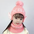 thumbnail image 4 of iHPH7 Hat and Scarf Set for Girls Winter Hat Kids Scarf Neck Warmer Beanie and Scarf Set Warm Beanie Winter Accessories Pink One Size, 4 of 8