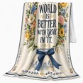 thumbnail image 2 of Thank You Appreciation Floral, Cozy Friendship Quote Scene, Warm Flannel Blanket for Living Room and Reading Nook, Art Lovers Thank You Gift, Artistic Home Decor, 2 of 9