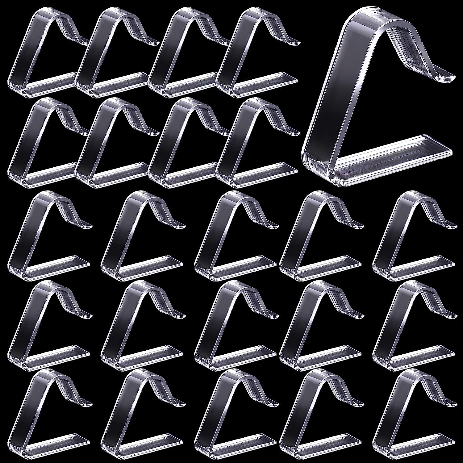 24 Pack Plastic Tablecloth Clips,Clear Table Cloth Hold Down Clips,Transparent Table Cover