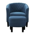 thumbnail image 4 of Pemberly Row Modern Accent Chair with Ottoman in Blue Fabric, 4 of 11