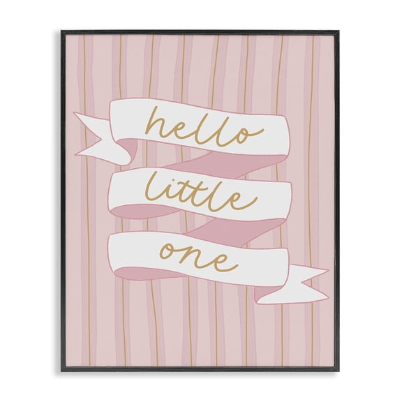 Stupell Industries Pink Hello Little One Black Framed Giclee Art, design by Amanda Houston