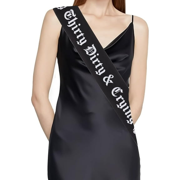 Dirty 30 Birthday Decorations, 30th Birthday Sash, Thirty Dirty And Crying Sash for Her Sash for Rip Death to My 20s Decorations