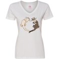 thumbnail image 3 of Inktastic Cute Ferret Heart Women's V-Neck T-Shirt, 3 of 5