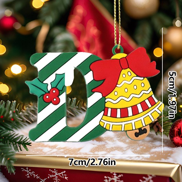 Decoraciones Del Árbol de Navidad 26 Piezas Set de Decoración Del Árbol de Navidad Incluye Mayúsculas Letras Inglesas Ornamentos Del Árbol de Navidad