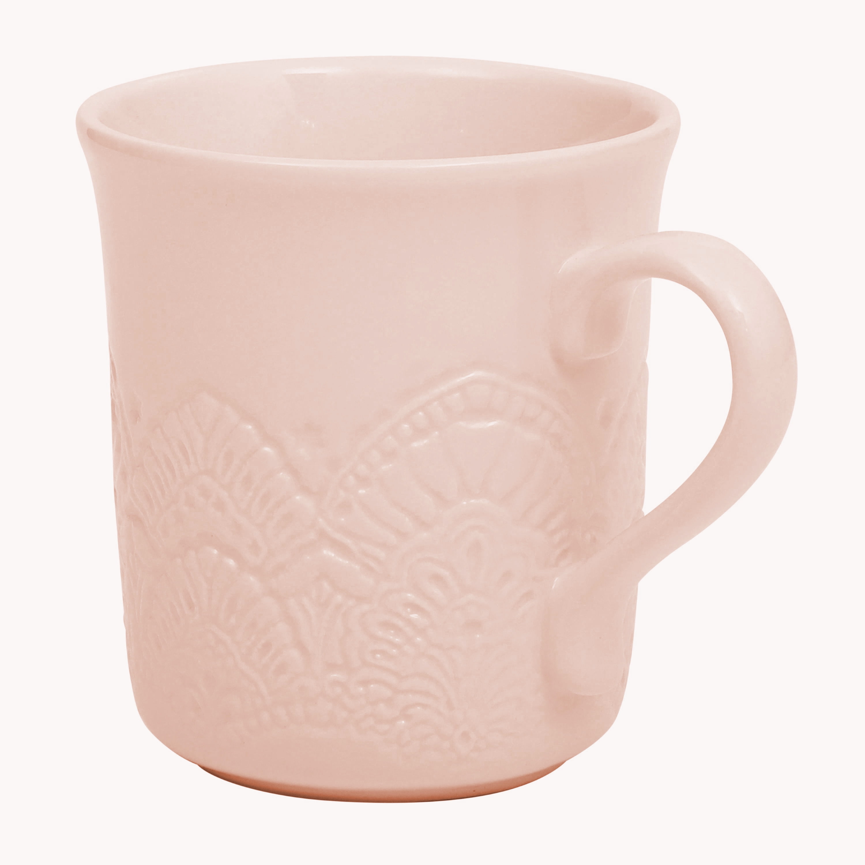 The Pioneer Woman Vintage Lace Pink Mug Set, 16 oz, 4-Pack