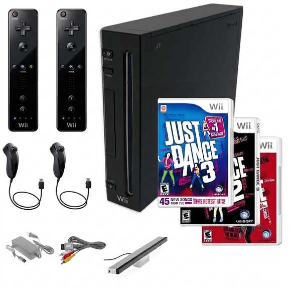 Pre-Owned Wii Console Black - Just Dance Premium Bundle