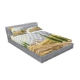 thumbnail image 2 of Ambesonne Colorful Fitted Sheet & Pillow Sham Set, Rural Fields Europe, Queen, Multicolor, 2 of 2