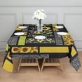 thumbnail image 3 of Black Sunflower Sunshine Pattern Square Tablecloth,Waterproof Square Table Cover,Wipeable Spillproof Washable Table Cover for Home Kitchen Party Decor 60"x60"(152x152cm), 3 of 6