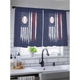 thumbnail image 5 of Sheer Curtains 45 Inch Length, American Flag Semi Sheer Curtains Light Filtering Window Treatment, US Flag Baseball Stars Navy Blue Privacy Voile Drapes for Living Room Bedroom 52x45 Inch, 5 of 7