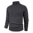 thumbnail image 2 of Betivan Mens Slim Fit Zip Up Mock Neck Polo Sweater Casual Long Sleeve Sweater and Pullover Sweaters with Ribbing Edge, 2 of 6