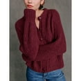 thumbnail image 4 of PUWEI Women's Knit Cardigan Open Front Long Sleeve Button Down Sweater Outwear, 4 of 7