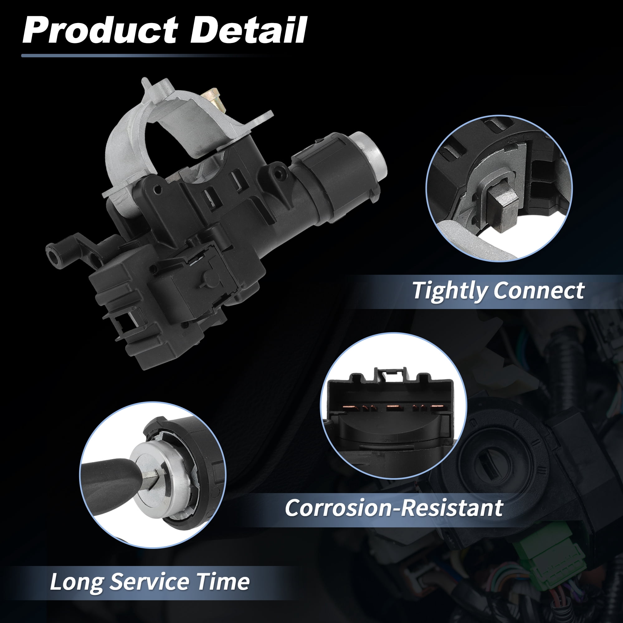 Unique Bargains No.989-019/9L8Z3511A Ignition Lock Cylinder for Ford Escape 2008-2012 for Ford Focus 2009-2011 Ignition Switch Cylinder Barrel Lock with 2 Key