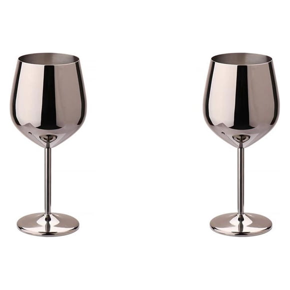 Toystoory Copa de vino de acero inoxidable de 500ml, vaso de una sola capa para bebidas, copa de cóctel de champán, doméstico para Type2 NO2