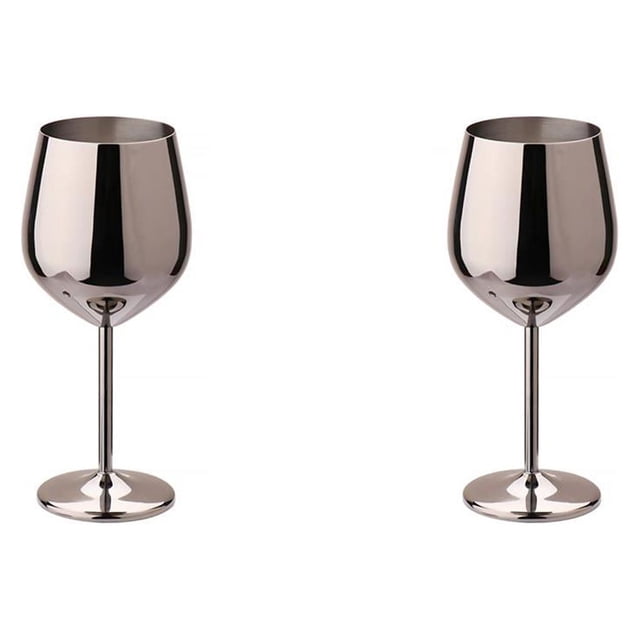 Toystoory Copa de vino de acero inoxidable de 500ml, vaso de una sola capa para bebidas, copa de cóctel de champán, doméstico para Type2 NO2