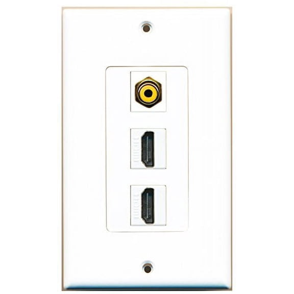 RiteAV - 2 Port HDMI 1 RCA Yellow Wall Plate Decorative