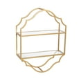 thumbnail image 4 of Kate and Laurel Leanna Scalloped Two-Tiered Wall Shelf, 18 x 6 x 24, Gold, Decorative Floating Shelf Storage and Wall Organizer for Bathroom Over Toilet Storage or Display, 4 of 8