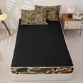 thumbnail image 3 of catabedysis Rustic Camo Camping Zipper Twin Comforter Sets with Fitted Sheet and 2 Pillowcases,Jungle Animal Deer Bear Zipper Bedding Set For Boys,Green Brown,Black Reversible,4-Piece, 3 of 7