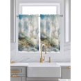 thumbnail image 2 of Tier Curtains 45 Inches Long, Blue White Ombre Window Treatment Curtain Drapes, Watercolor Cloud Geometric Abstract Art Window Half Privacy Curtains for Bedroom Bathroom, 42"x45", 2 Panels, 2 of 7