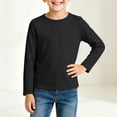 thumbnail image 5 of OGLCCG Long Sleeve Shirts for Girls Plain Crew Neck Stretchy Basic Layering Tops Lightweight Fall Winter Outfits Size 1-13 Years, 5 of 8