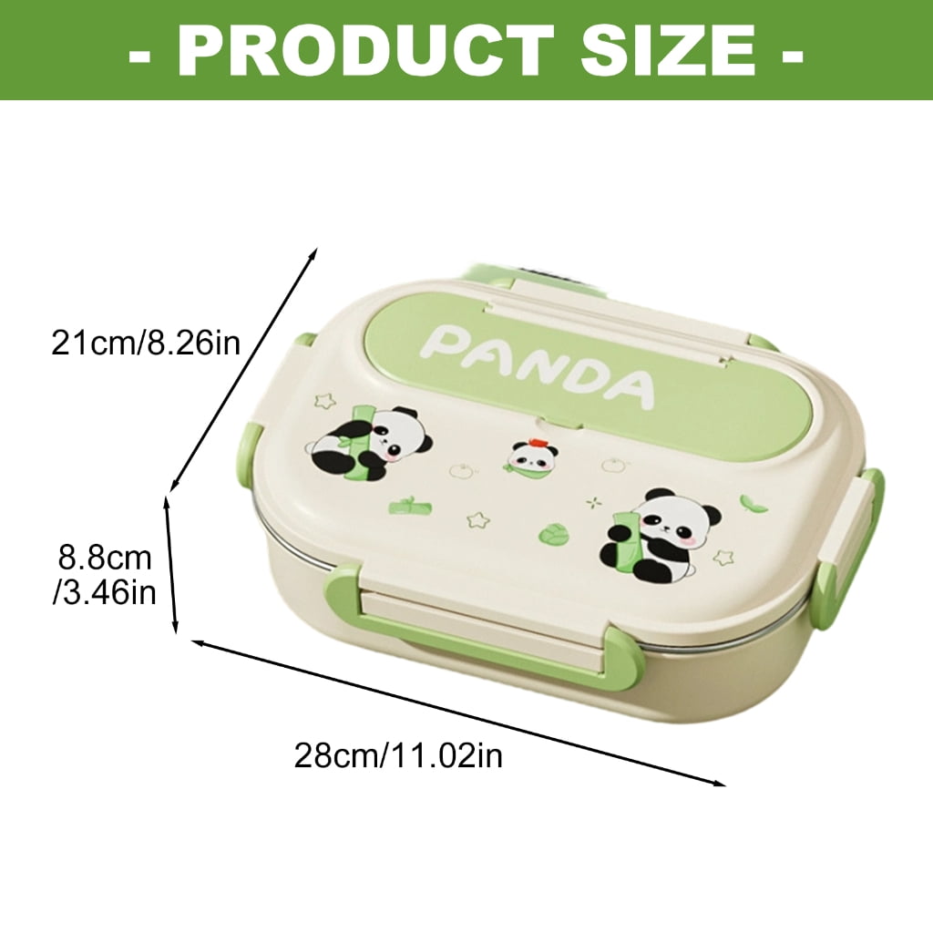 Microwave Safe Stainless Steels Bentos Box Cartoon Design 4 Compartments Leak Proof Seal Heat Insulation
