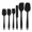 black, variant on 6 Pieces Silicone Spatula Set Food Grade Non Stick Heat Resistant Spatulas Turner for Cooking Baking Mixing Baking Tools