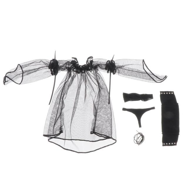 1/6 Vestido Corto de Malla Lencería de Noche Ropa Interior para Muñecas perfke Figura de acción Pantalones cortos Ropa interior