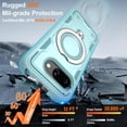 thumbnail image 2 of for Google Pixel 9A Case,Compatible with MagSafe,2 Pack Glass Screen Protector,Built-in KickStand Grip Ring,Heavy Duty Military Grade Shockproof Rugged Phone Cover For Pixel 9A 6.3"(Baby Blue), 2 of 5