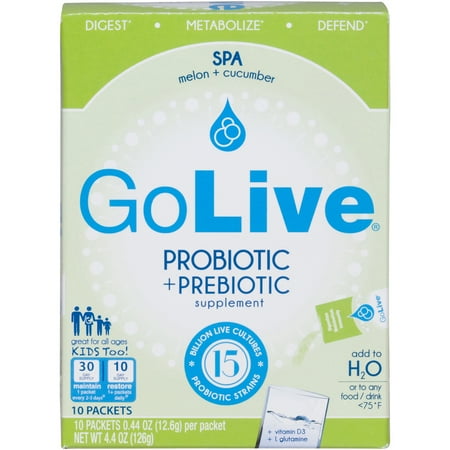 GoLive Probiotic & Prebiotic Melon/Cucumber 10-Ct
