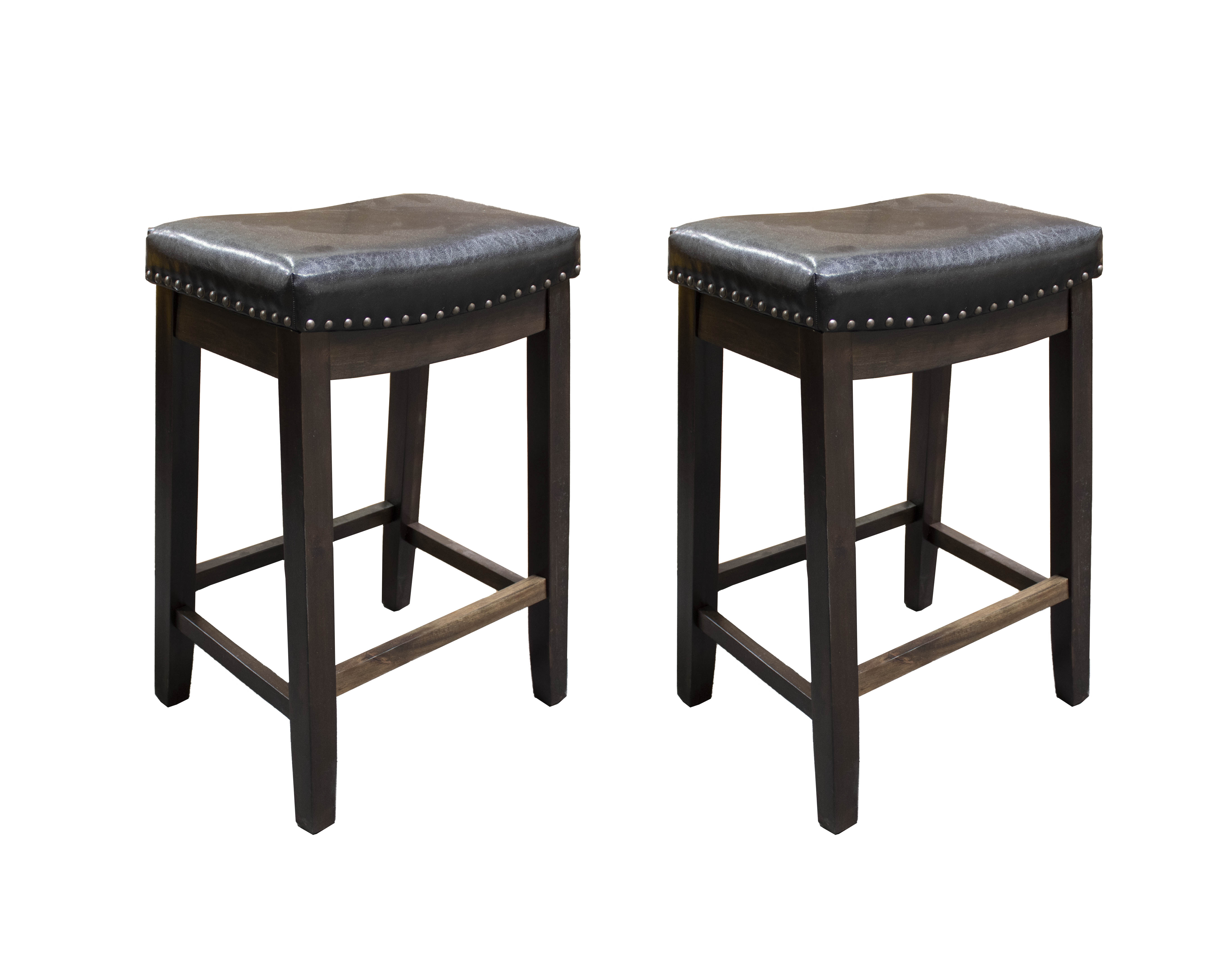 Best Master Furniture 24" inch Cappuccino with Faux Leather Bar Stool