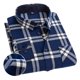 thumbnail image 1 of Camisa a cuadros cepillada de algodón puro para hombre, camisa informal a cuadros con solapa para todas las estaciones, para compras informales en casa, citas y oficina, 1 of 4