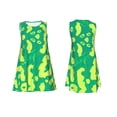 thumbnail image 3 of PAYOHTO Women's Sleeveless Dress Yellow Green Joungle Camouflage Summer Dress Casual Floral Print Round Neck A Line Beach Short Sundress​ with Pockets​, 3 of 8