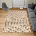 thumbnail image 2 of Modern Turkish Area Rug, Retro 60s 70s Vintage Geometrical Rounds Triangles Pattern Art Image, Soft Carpet for Living Room Decor with Distressed Look, 5.2' X 7.6', Pastel Brown, by Ambesonne, 2 of 4