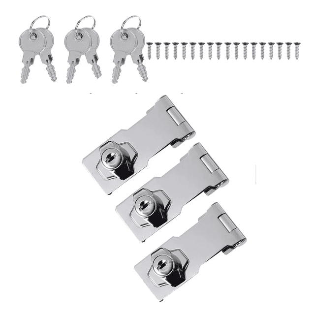 "3pcs Cerradura Seguridad Puerta Principal Cajón 2.5 Pulgadas plata "