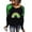 #09-Green, variant on Craaazy St Patricks Day Shirts Womens Long Sleeve Shamrock Printed Round Neck Tops Gifts