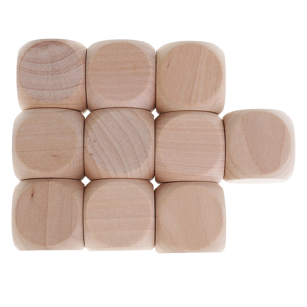 30PCS Blank Wood 30mm D6 For Building Blocks Baby Shower Craft Carving Walmart