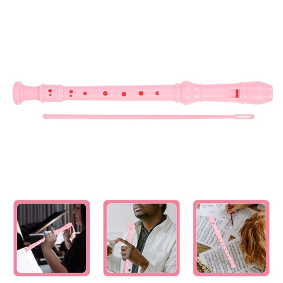 OUNONA Beginner Soprano Recorder ABS Pink 8 Holes for Music Playing 1Set