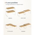 thumbnail image 4 of Estante Organizador, Juego de 2 Estantes para Mostrador, Organizador Cocina, Especiero, Apilable, Metal y Bambú, Beige Natural, 4 of 7