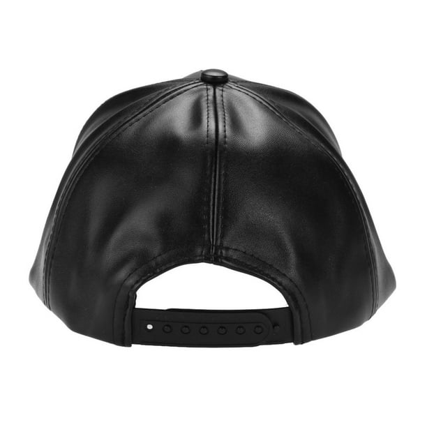 Unisex Leather Baseball Cap Outdoor Sport Adjustable Hat Black Walmart