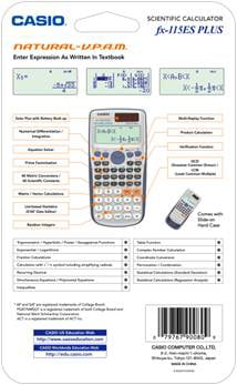 FX115ESPLUS Scientific Calculator, Natural Textbook Display, Silver Walmart.com