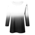 thumbnail image 5 of Bovxnpu 3/4 Length Sleeve Womens Tops, Cotton Casual Tunic Tops for Women Loose Dressy, Women's Fashion Casual Gradient Printed Round Neck 3/4 T-Shirt Loose Top XXXL, 5 of 5