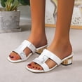 thumbnail image 3 of LEEYNEER Women Sandals Clearance 2023! Women‘s Heeled Sandals Backless Mules Slip On Block Heels New Thick Heel Snake Patterned Peep-toe Casual Sandals Summer Athletic Outdoor Beach Sanda, 3 of 5