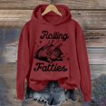 thumbnail image 3 of AJHSAKLt Graphic Hoodies Rolling Fatties Cat Hoodie Sweatshirt Pullover Hoodies For Women Wine, 3 of 4