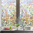thumbnail image 4 of Prisms Window Film Sun Blocking Rainbow Crystal Grids Privacy Window Cover | Decorative Static Cling Stained Glass Vinyl | Heat Reducing One Way Window Tint for Home Bathroom Office, 4 of 6