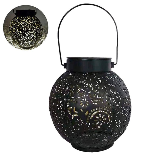 Linterna solar Luces colgantes para exteriores Luces decorativas para jardín Ip44 Lámpara de mesa de metal impermeable para jardín, patio, mesa, patio, césped