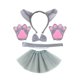thumbnail image 3 of Accesorios para disfraz de lobo para niños, diadema con orejas de Halloween, patas, pajarita y cola con falda, 3 of 9